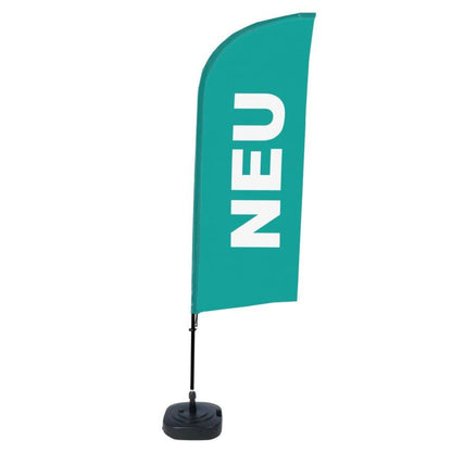 Showdown® Displays Werbesegel 110,5 x 330 x 48 cm (B x H x T) mit Aufdruck 100 % Polyester türkis