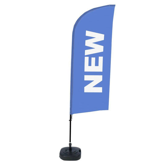 Showdown® Displays Werbesegel 110,5 x 330 x 48 cm (B x H x T) mit Aufdruck 100 % Polyester blau