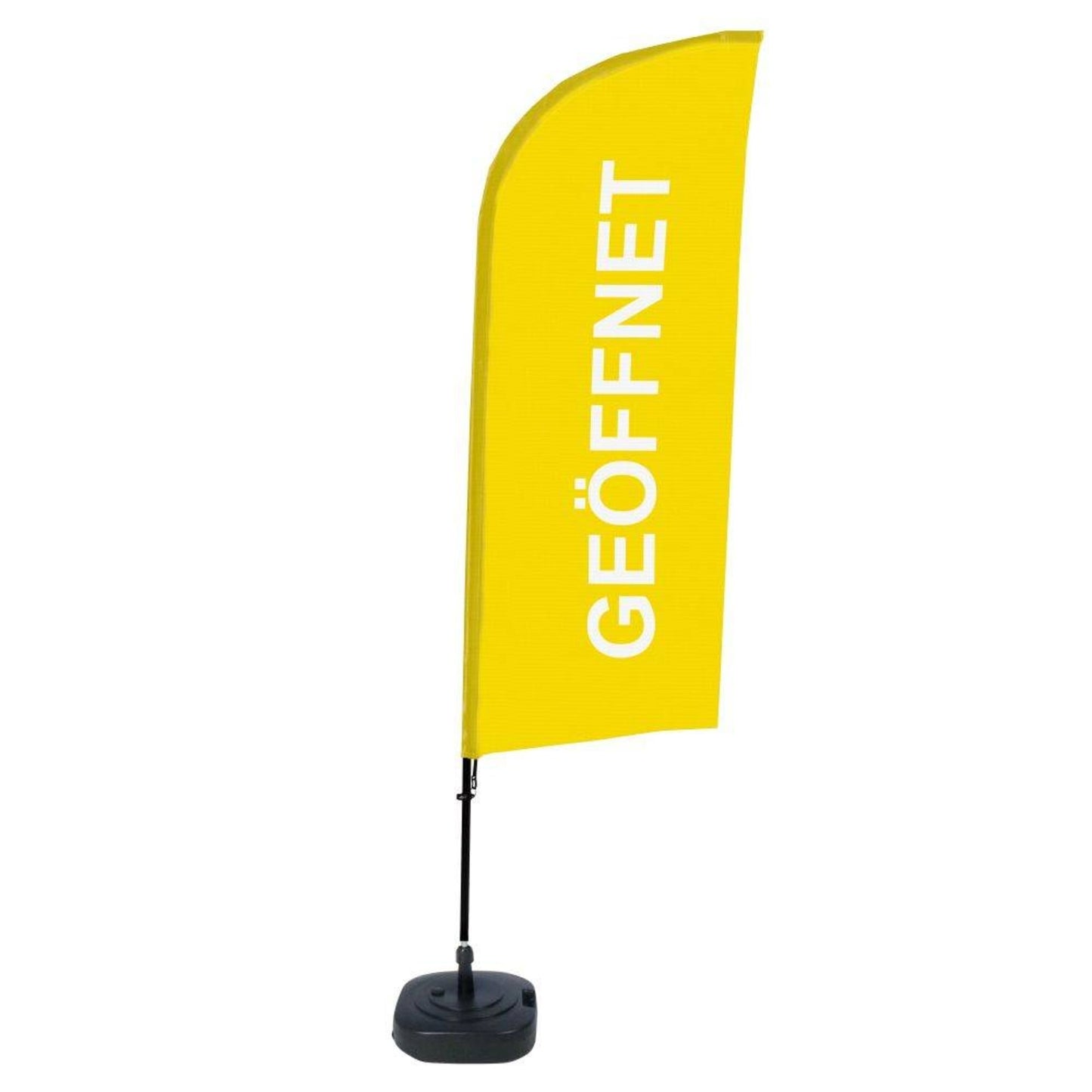 Showdown® Displays Werbesegel 110,5 x 330 x 48 cm (B x H x T) mit Aufdruck 100 % Polyester gelb