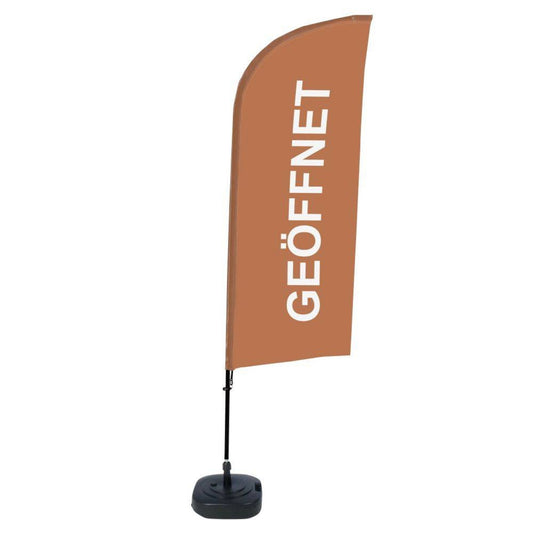 Showdown® Displays Werbesegel 110,5 x 330 x 48 cm (B x H x T) mit Aufdruck 100 % Polyester hellbraun