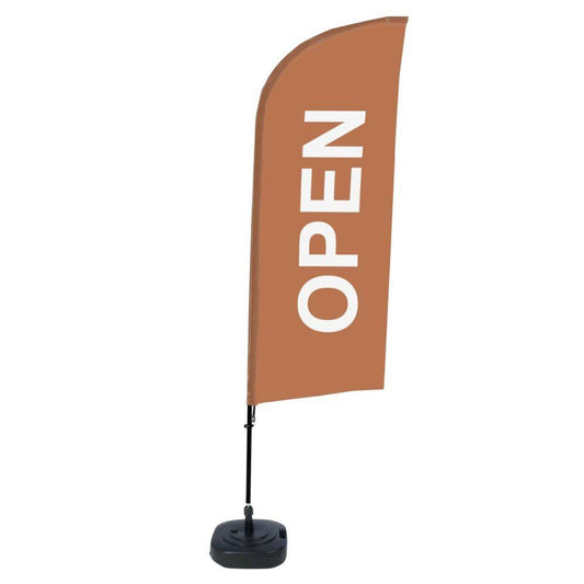 Showdown® Displays Werbesegel 110,5 x 330 x 48 cm (B x H x T) mit Aufdruck 100 % Polyester hellbraun