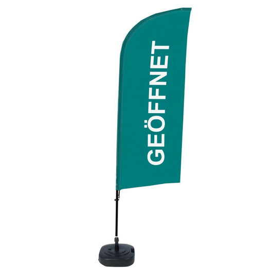 Showdown® Displays Werbesegel 110,5 x 330 x 48 cm (B x H x T) mit Aufdruck 100 % Polyester grün