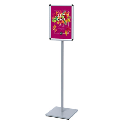 Showdown® Displays Infodisplay Design Standard 33 x 146,5 x 33 cm (B x H x T) DIN A3 silber