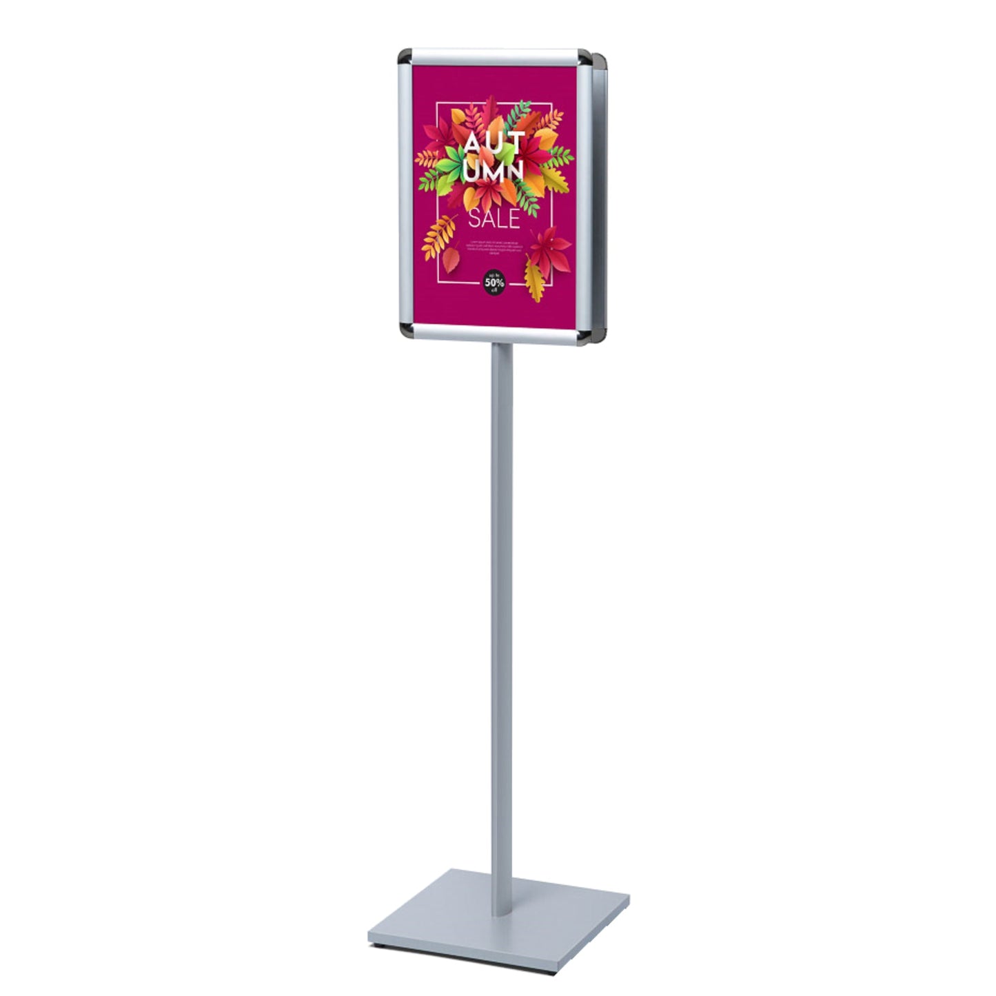 Showdown® Displays Infodisplay Design Standard 33 x 146,5 x 33 cm (B x H x T) DIN A3 silber