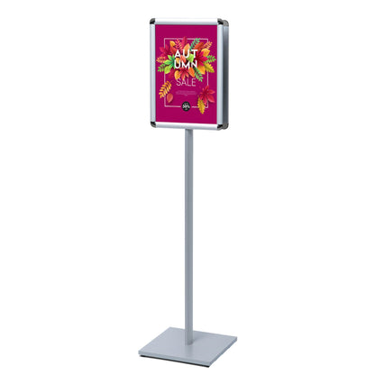 Showdown® Displays Infodisplay Design Standard 33 x 146,5 x 33 cm (B x H x T) DIN A3 silber