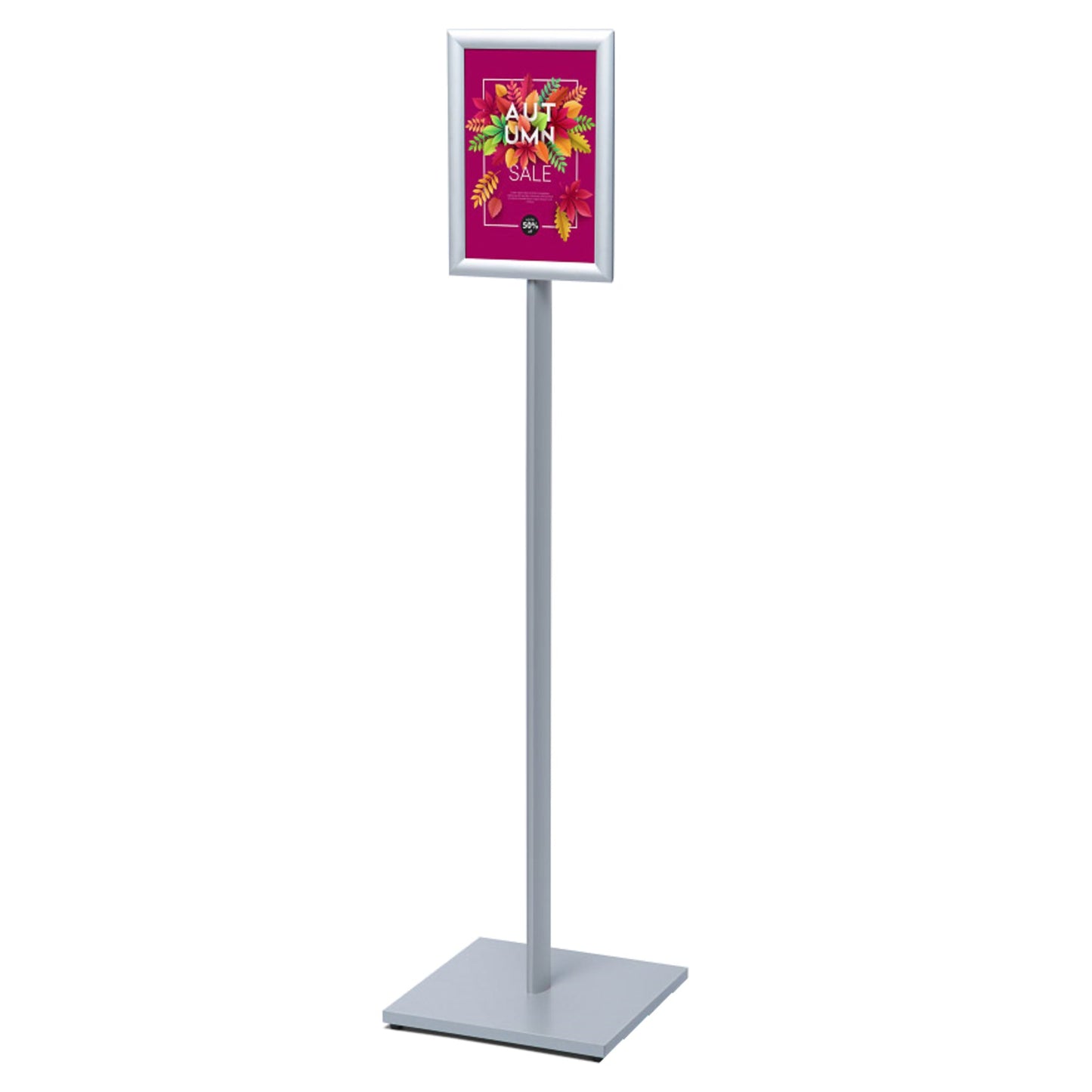 Showdown® Displays Infodisplay Design Standard 33 x 140,4 x 33 cm (B x H x T) DIN A4 silber