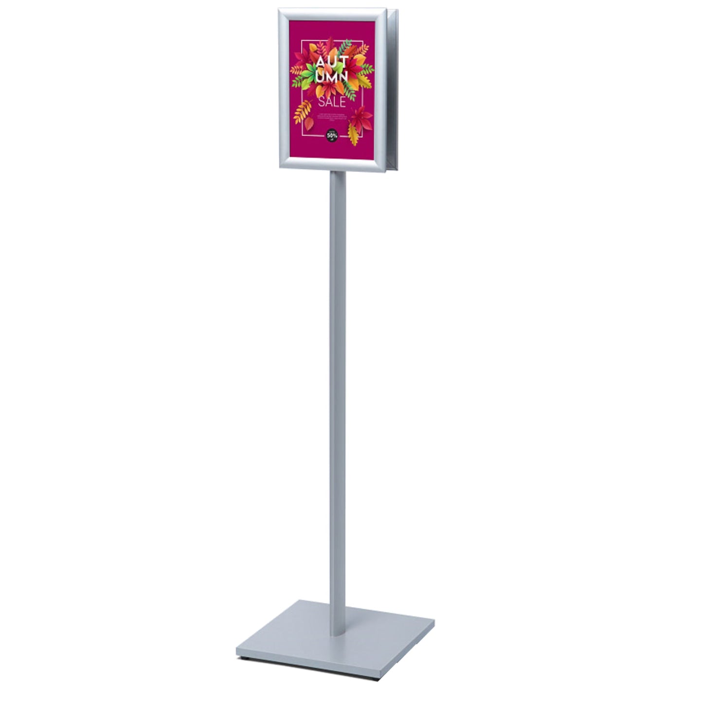 Showdown® Displays Infodisplay Design Standard 33 x 140,4 x 33 cm (B x H x T) DIN A4 silber