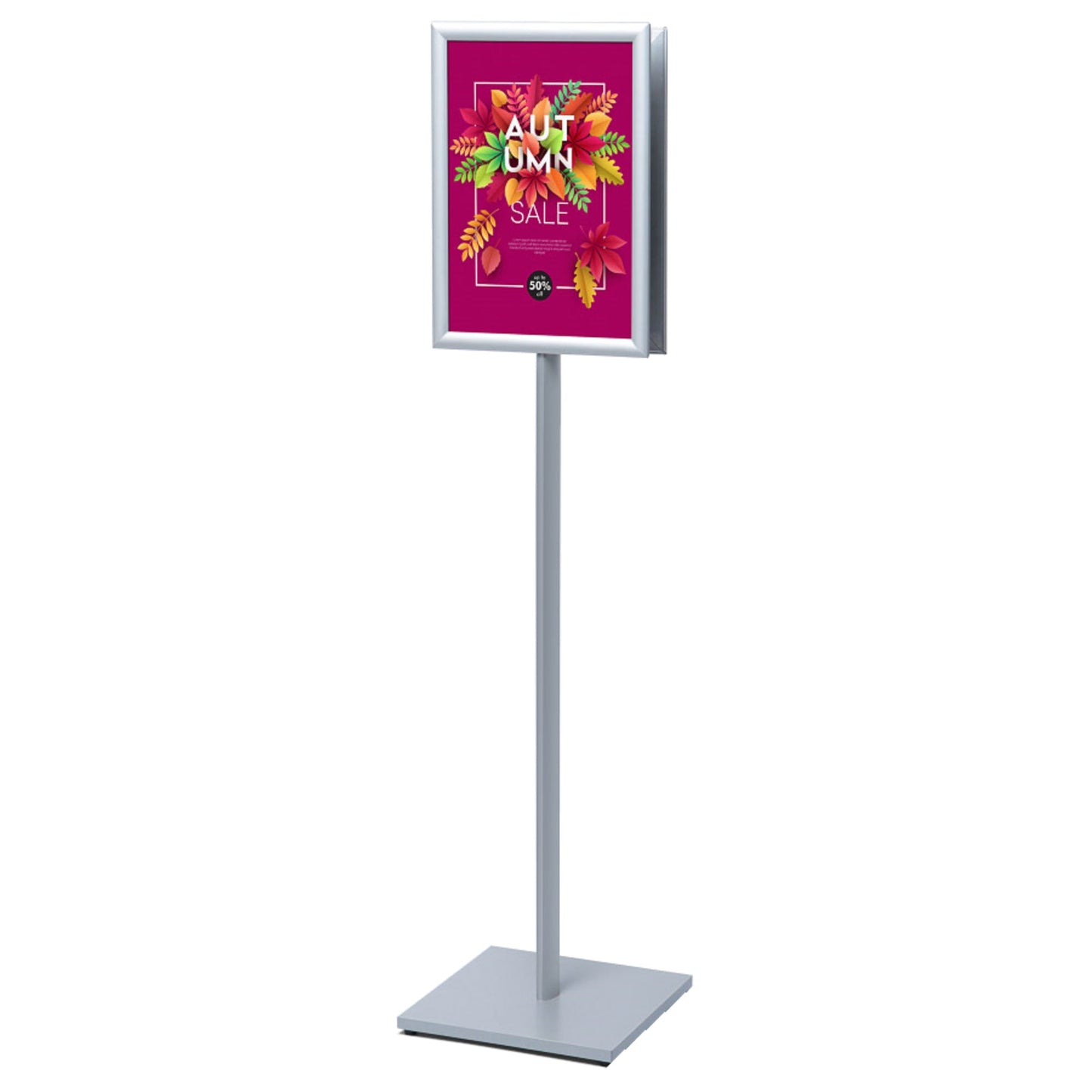 Showdown® Displays Infodisplay Design Standard 33 x 146,5 x 33 cm (B x H x T) DIN A3 silber