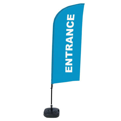 Showdown® Displays Werbesegel 110,5 x 330 x 48 cm (B x H x T) mit Aufdruck 100 % Polyester blau