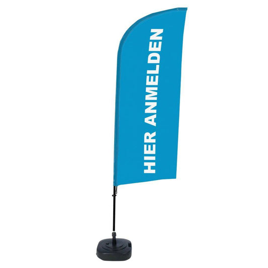 Showdown® Displays Werbesegel 110,5 x 330 x 48 cm (B x H x T) mit Aufdruck 100 % Polyester blau