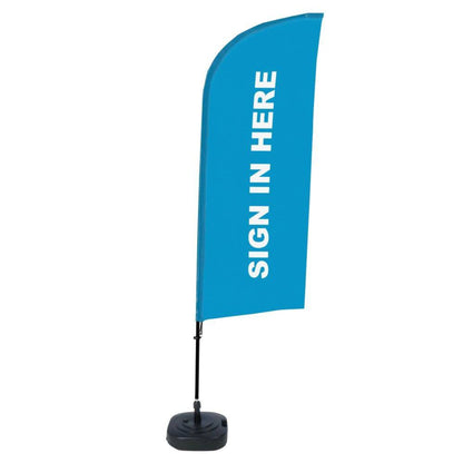Showdown® Displays Werbesegel 110,5 x 330 x 48 cm (B x H x T) mit Aufdruck 100 % Polyester blau
