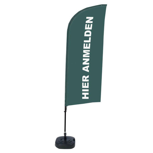 Showdown® Displays Werbesegel 110,5 x 330 x 48 cm (B x H x T) mit Aufdruck 100 % Polyester grau