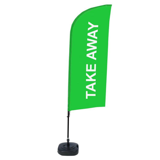 Showdown® Displays Werbesegel 110,5 x 330 x 48 cm (B x H x T) mit Aufdruck 100 % Polyester grün