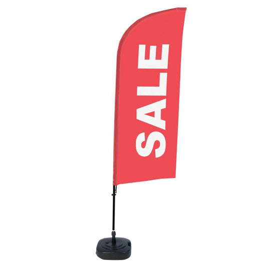 Showdown® Displays Werbesegel 110,5 x 330 x 48 cm (B x H x T) mit Aufdruck 100 % Polyester rot