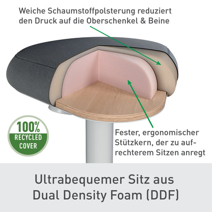 Leitz Sitzhocker Ergo Active Komfortsitz Farbe der Sitzfläche: dunkelgrau