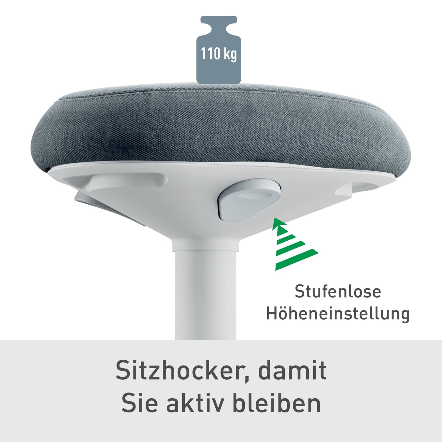 Leitz Sitzhocker Ergo Active Komfortsitz Farbe der Sitzfläche: dunkelgrau