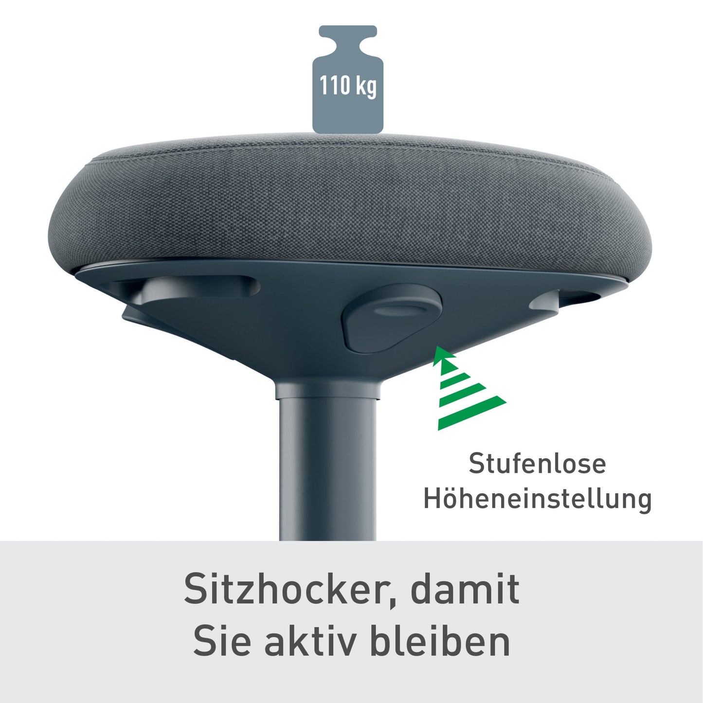Leitz Sitzhocker Ergo Active Komfortsitz Farbe der Sitzfläche: dunkelgrau
