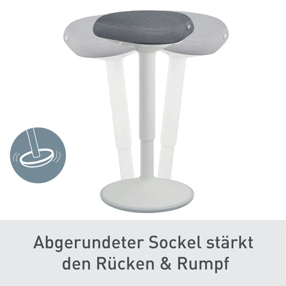 Leitz Sitz-Steh-Hocker Ergo Active 38cm 100 % Post-Consumer-Recycling-Material dunkelgrau