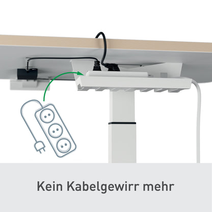 Leitz Schreibtisch Ergo Maße: 600 x 650-1.300 x 800 mm (B x H x T) Spanplatte weiß