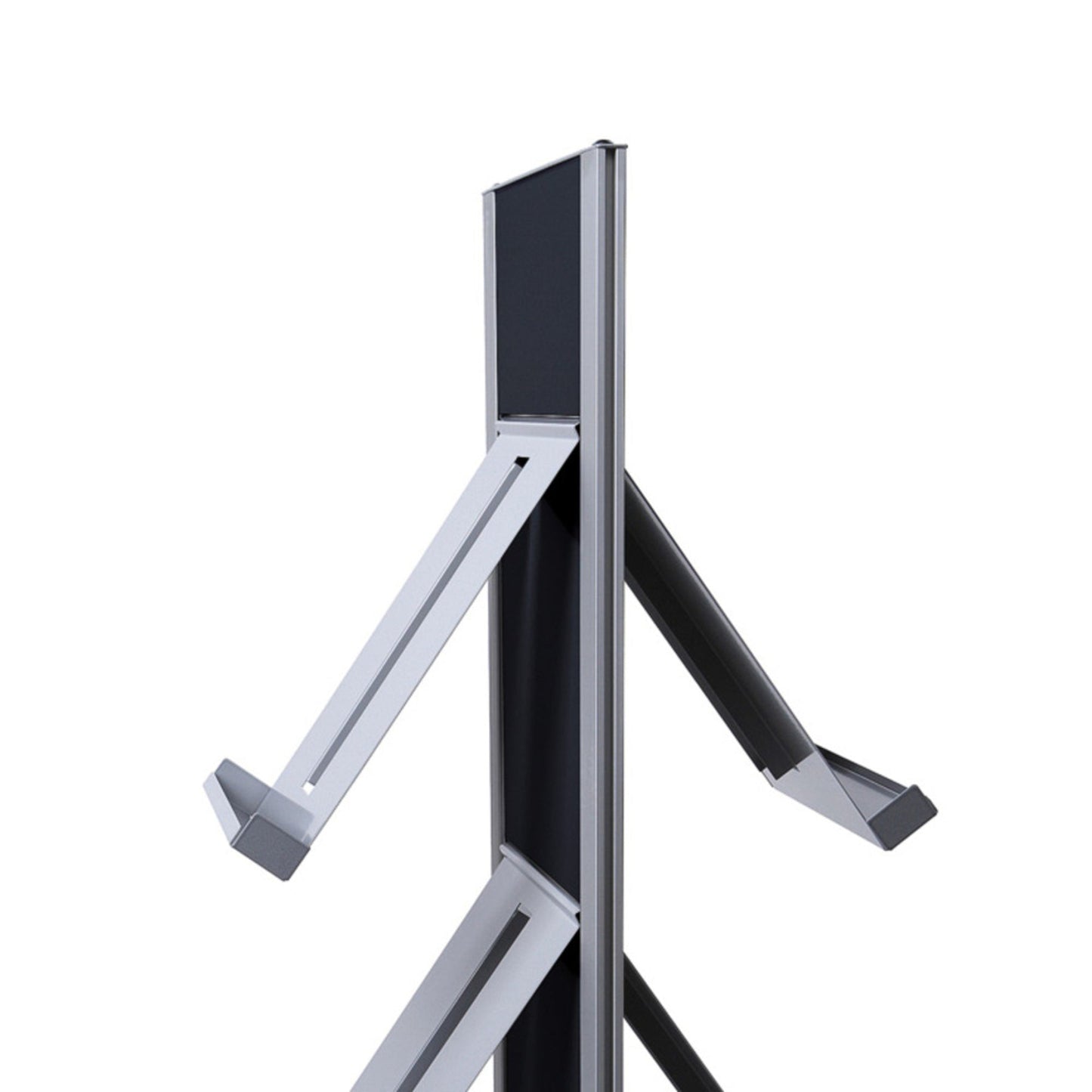 Showdown® Displays Prospektständer Design 37 x 167,4 x 37 cm (B x H x T) schwarz/alu 4 Fächer