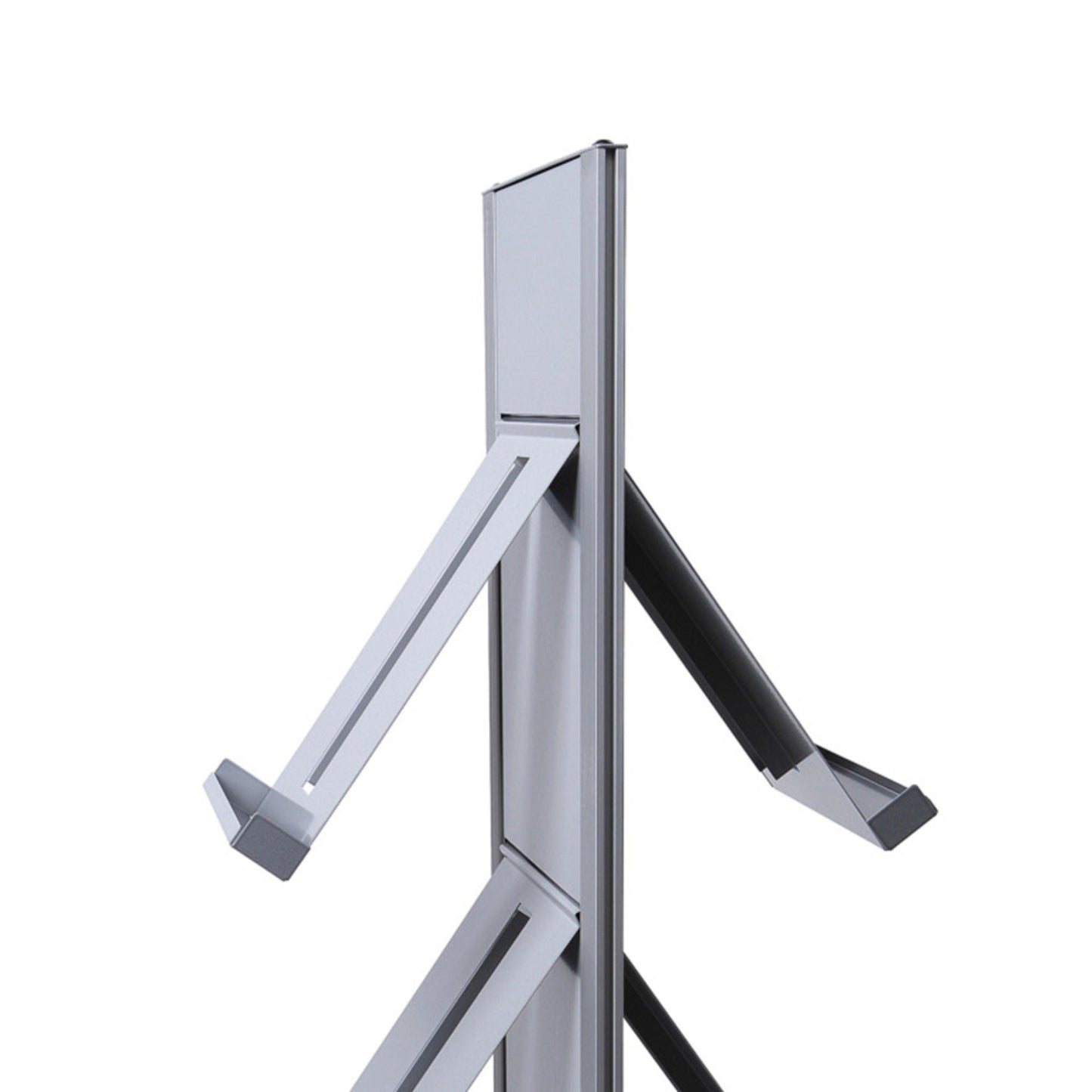 Showdown® Displays Prospektständer Design 37 x 166,5 x 41,7 cm (B x H x T) silber/alu 4 Fächer