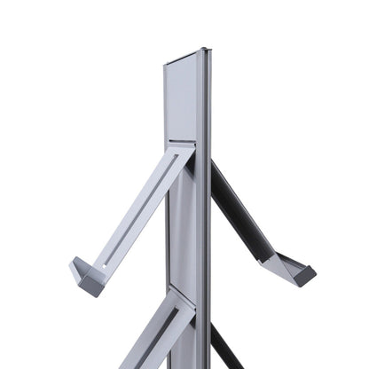 Showdown® Displays Prospektständer Design 37 x 166,5 x 41,7 cm (B x H x T) silber/alu 4 Fächer