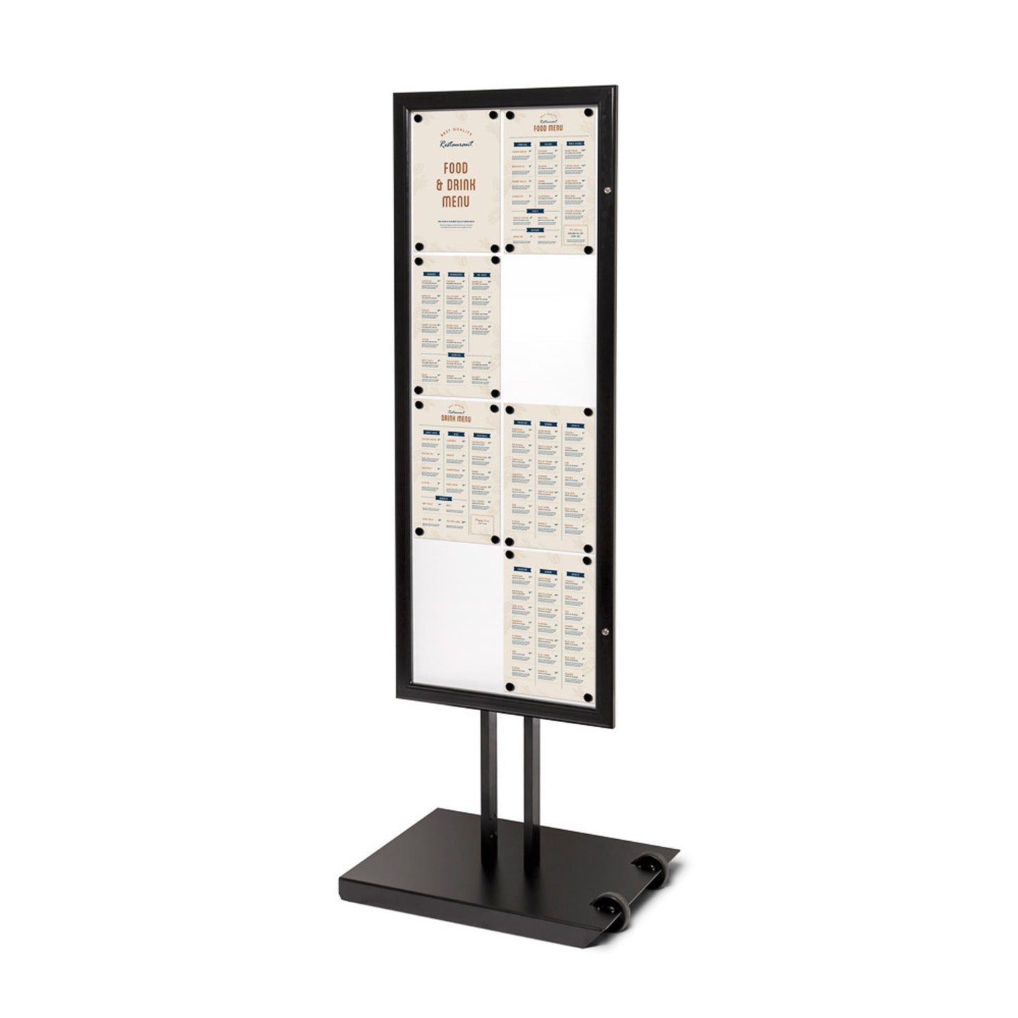 Showdown® Displays Schaukasten Outdoor Außenbereich 59,8 x 166 x 44,8 cm (B x H x T) 8 x DIN A4 mit Schloss Metall schwarz