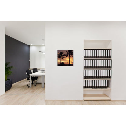 Showdown® Displays Dekobild Palmen Sonnenuntergang 40 x 40 cm (B x H) Holz