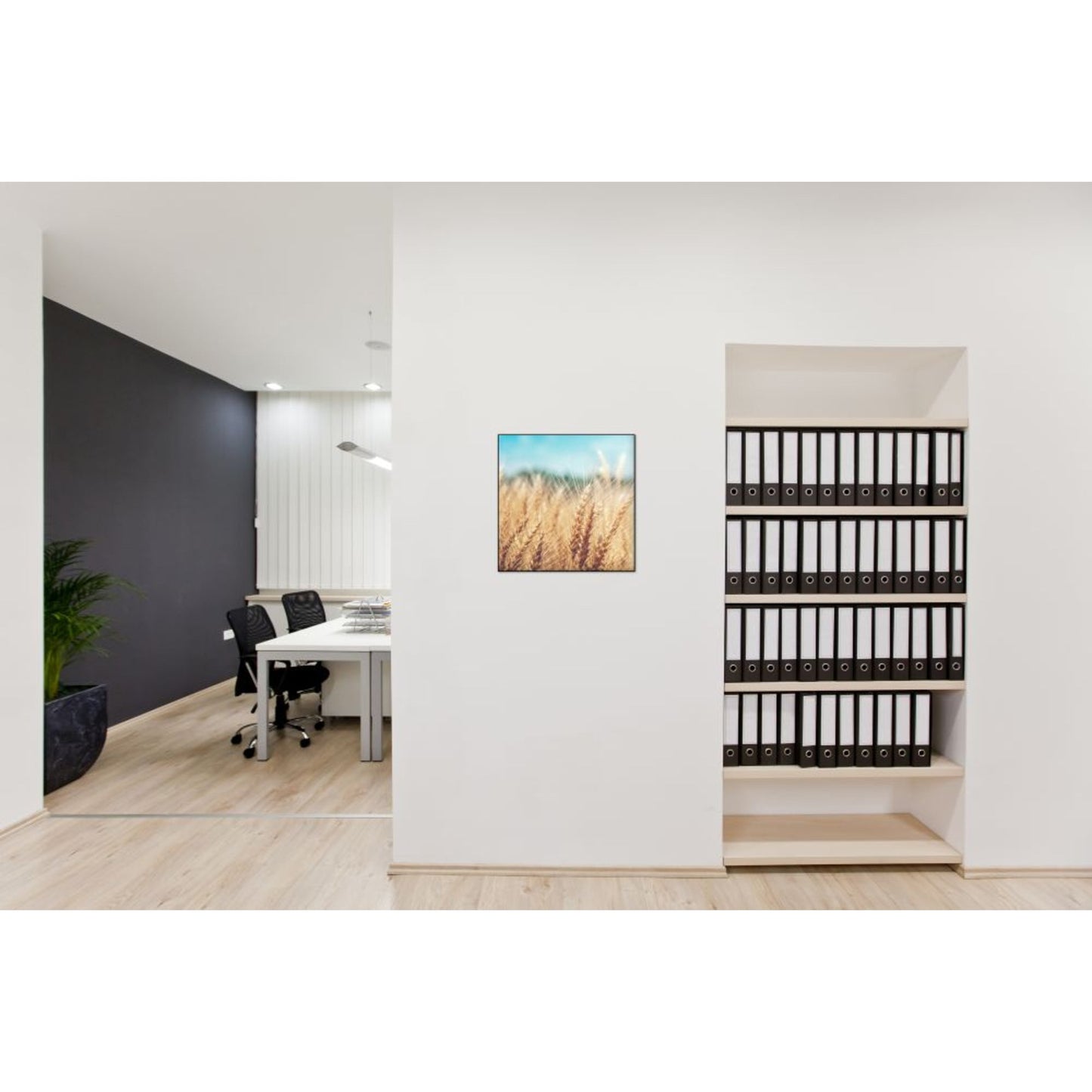 Showdown® Displays Dekobild Getreidefeld 40 x 40 cm (B x H) Holz
