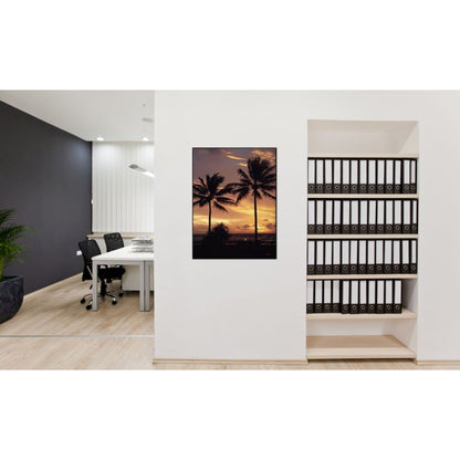 Showdown® Displays Dekobild Palmen Sonnenuntergang 84,1 x 59,4 cm (B x H) Holz