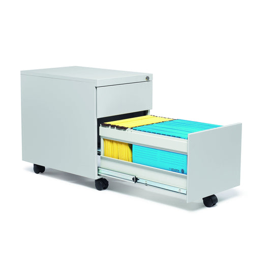Rollcontainer BASE L 390 x 550 x 590 mm (B x H x T) 1 Schublade Stahl, pulverbeschichtet lichtgrau