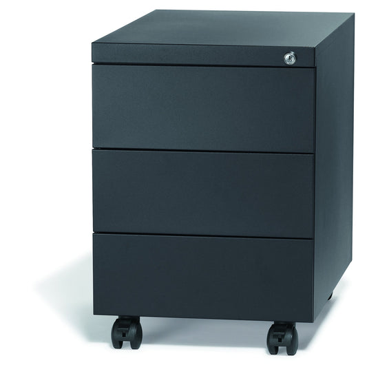 Rollcontainer Base L 390 x 550 x 590 mm (B x H x T) 3 Schubladen Stahl, pulverbeschichtet anthrazit