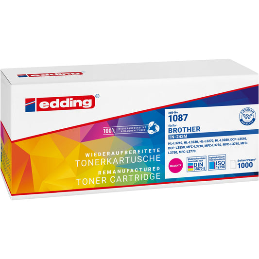 edding Toner kein Originalzubehör Kompatibel mit: Brother TN-243M ca. 1.000 Seiten magenta