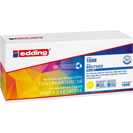 edding Toner kein Originalzubehör Kompatibel mit: Brother TN-243Y ca. 1.000 Seiten gelb