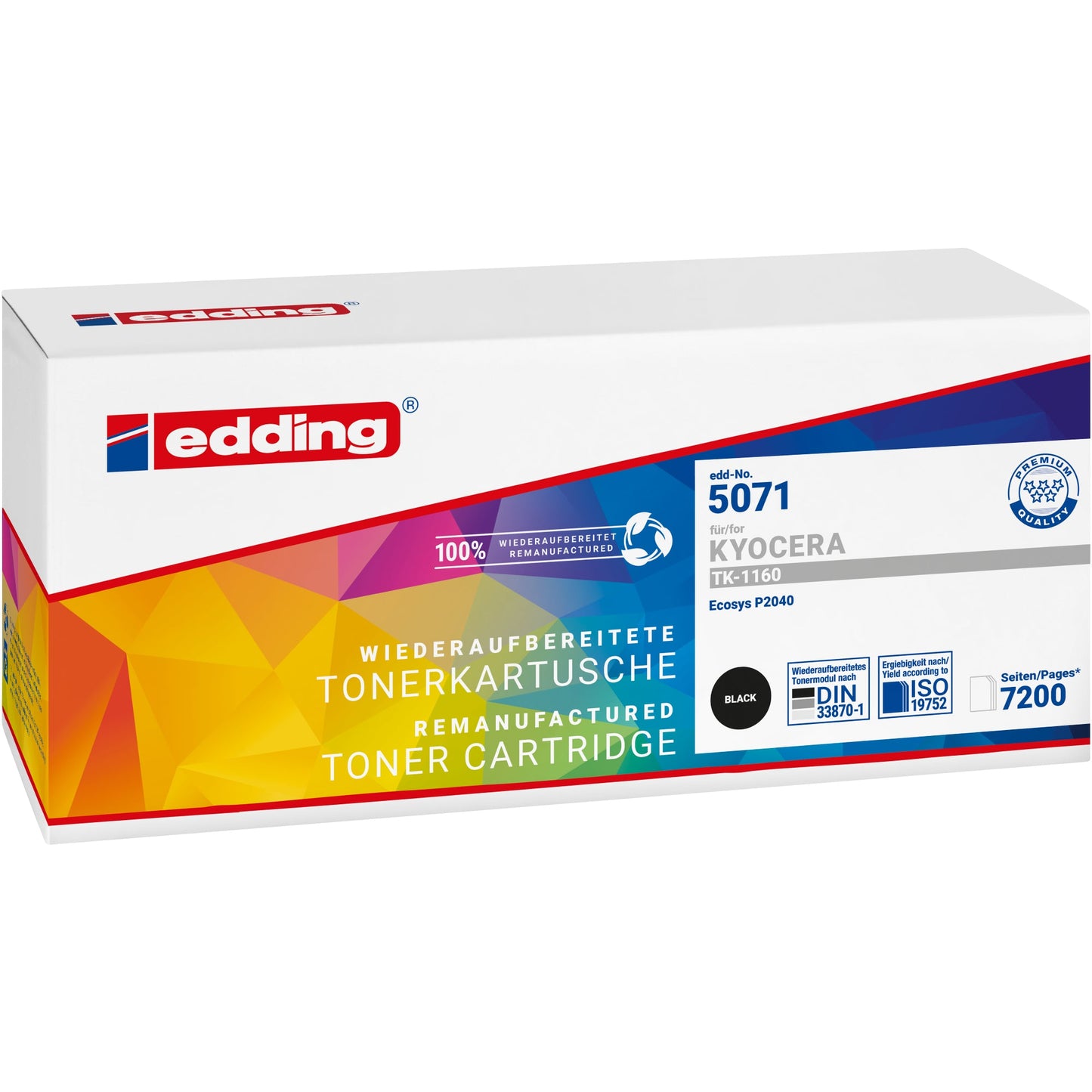edding Toner kein Originalzubehör Kompatibel mit: KYOCERA TK-1160K EDD-5071 ca. 7.200 Seiten schwarz