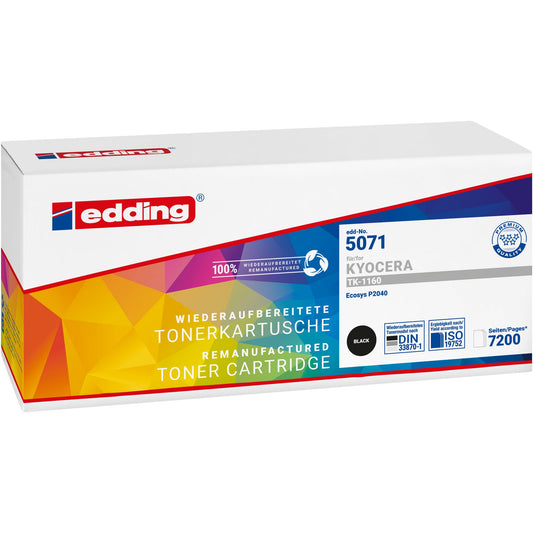 edding Toner kein Originalzubehör Kompatibel mit: KYOCERA TK-1160K EDD-5071 ca. 7.200 Seiten schwarz