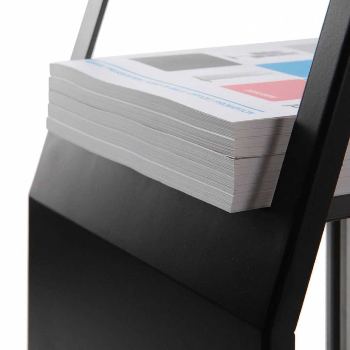Showdown® Displays Prospektständer Slim 27 x 115,2 x 30,1 cm (B x H x T) Metall schwarz 1 Fach