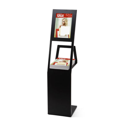 Showdown® Displays Prospektständer Slim 27 x 115,2 x 30,1 cm (B x H x T) Metall schwarz 1 Fach
