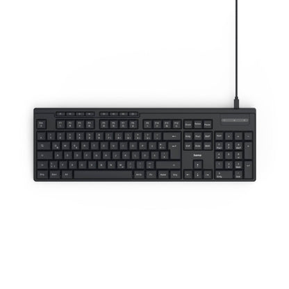 Hama Tastatur CK-200 Windows® 10 USB-A, USB-C inkl. USB-Kabel (USB-A/USB-C), Adapter (USB-C/USB-A), Kabelmanager schwarz