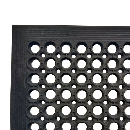 Doortex Anti-Ermüdungsmatte Außenbereich 60 x 90 cm (B x L) Gummi gelocht schwarz