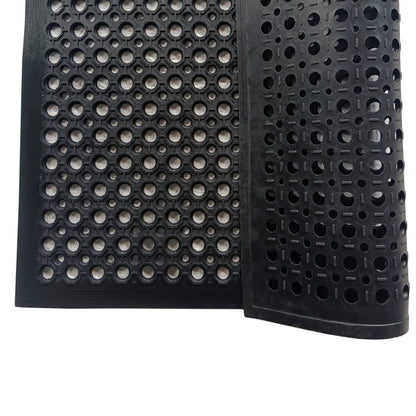 Doortex Anti-Ermüdungsmatte Außenbereich 100 x 150 cm (B x L) Gummi gelocht schwarz