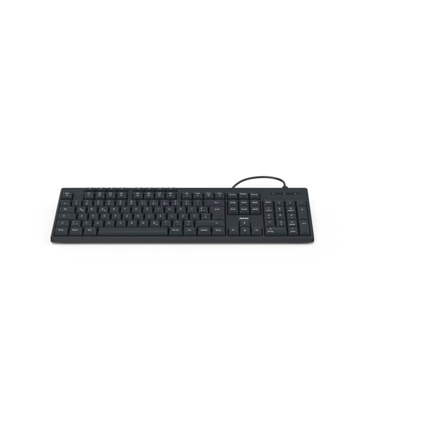 Hama Tastatur CK-200 Windows® 10 USB-A, USB-C inkl. USB-Kabel (USB-A/USB-C), Adapter (USB-C/USB-A), Kabelmanager schwarz