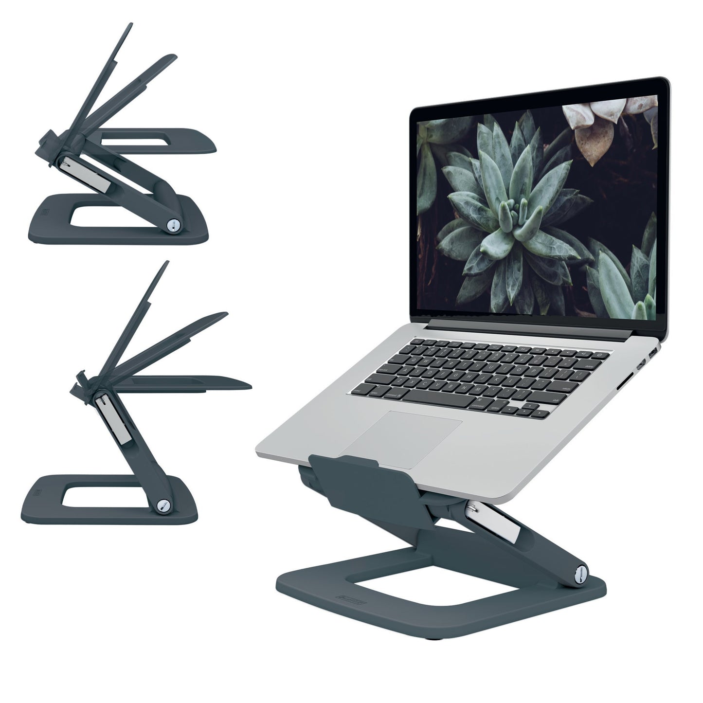 Leitz Notebookständer Ergo Multi-Winkel höhenverstellbar 80 % Post-Consumer-Kunststoff dunkelgrau