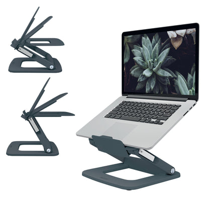 Leitz Notebookständer Ergo Multi-Winkel höhenverstellbar 80 % Post-Consumer-Kunststoff dunkelgrau