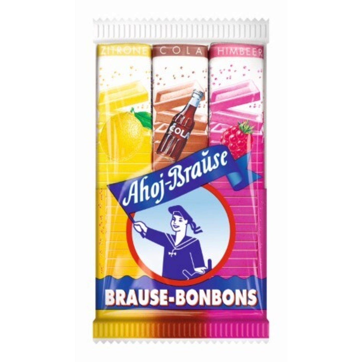 Ahoj Bonbons Brause Zitrone, Himbeer, Cola 3 x 23 g/Pack.