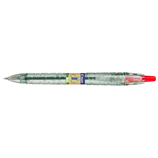 PILOT Kugelschreiber Bottle 2 Pen Ecoball 0,6mm rot Mine auswechselbar dokumentenecht Schaftfarbe: transluzent