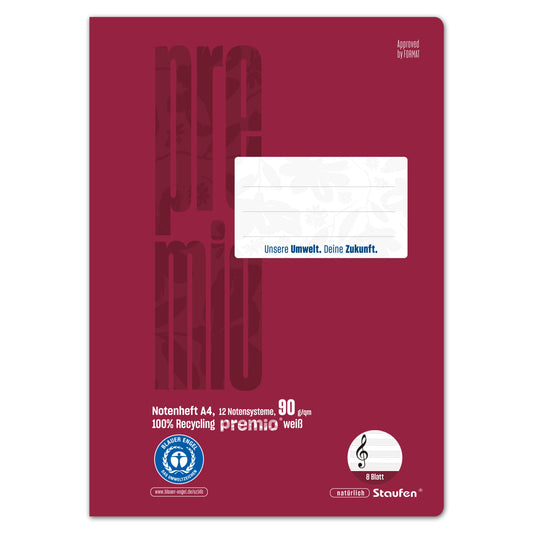 Staufen Notenheft Premio 040790014 A4 90g 8Bl LinN