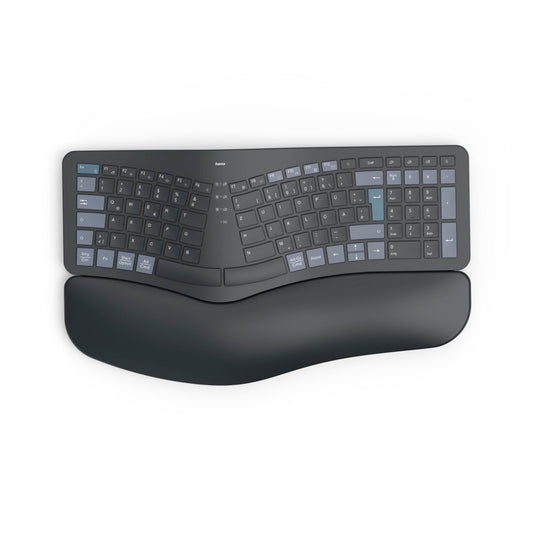 Hama Tastatur WK-900 USB-A 10m inkl. USB-A-Empfänger, USB-Ladekabel (USB-A/USB-C), Adapter (USB-C/USB-A), Kabelmanager schwarz