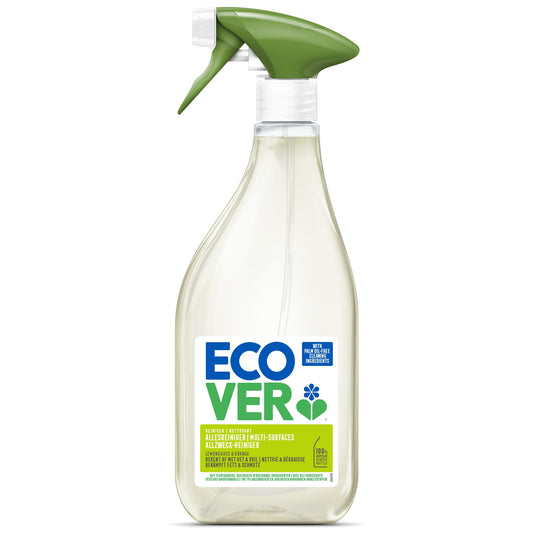 ecover Allzweckreiniger Kochfelder, Waschbecken, Kacheln, Arbeitsflächen Zitronengras & Orange biologisch abbaubar 5,75-6,5 Sprühflasche Plastik, 100 % recycelt 0,5l
