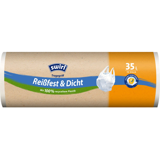 Swirl Müllbeutel 65 x 53 cm (B x H) 35l Plastik, 100 % recycelt transparent 15 St./Pack.